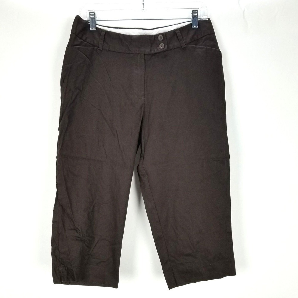 George Women's Capris Size 8 Brown London Fit Cropped Trouser Pants Career